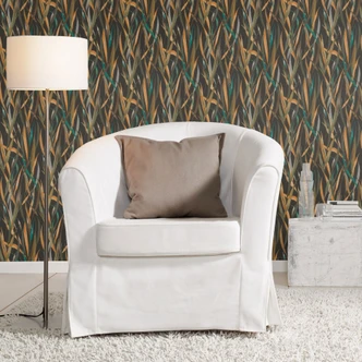 planten behang, vliesbehang Paraiso zwart 