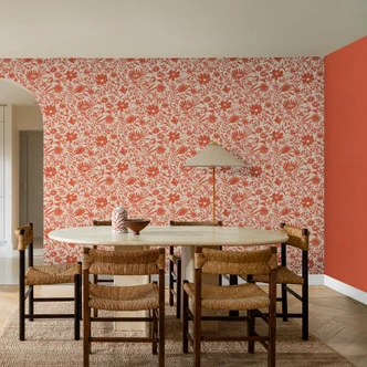 Blumentapete, Vliestapete Paraiso rot 