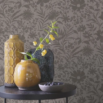 behangpapier met bloemen en vliesbehang Paraiso beige 