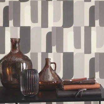 Papier peint graphique intissé Paraiso gris Papier peint graphique intissé Paraiso gris