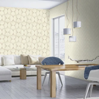 papier peint à motifs, intissé Sky Lounge blanc-mère de perle 