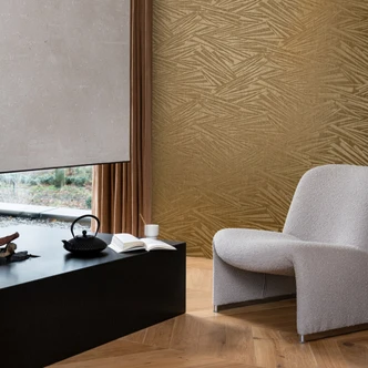 gestreept behang, vliesbehang Sky Lounge goud metallic 