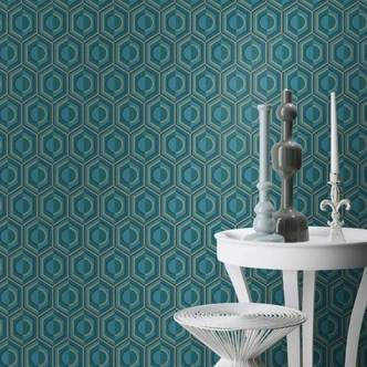 Papier peint intissé Rasch, papier peint à motifs Sophia bleu pétrole Papier peint intissé Rasch, papier peint à motifs Sophia bleu pétrole