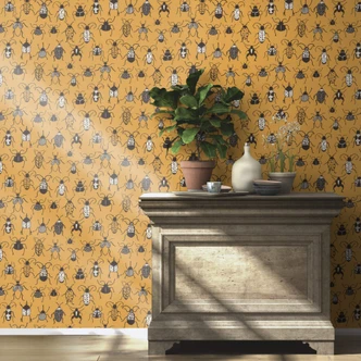 Rasch papier peint intissé, papier peint à motifs Stories Onszelf jaune sable 