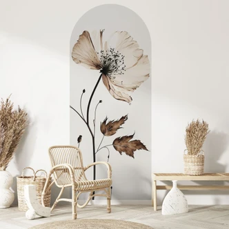 Wandtattoo Rundbogen Wandpaneel Trockenblüte in creme - Treechild - schmal Wandtattoo Rundbogen Wandpaneel Trockenblüte in creme - Treechild - schmal