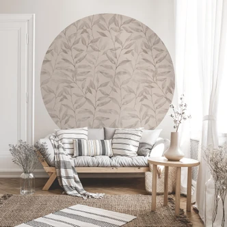 Papel Pintado Delicate Watercolour Leaves - Gris suave - Decoración con flores - Redondo - Autoadhesivo/no tejido Papel Pintado Delicate Watercolour Leaves - Gris suave - Decoración con flores - Redondo - Autoadhesivo/no tejido