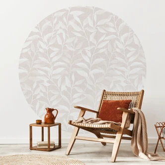 Papel Pintado Delicate Watercolour Leaves - Beige Suave - Decoración Floral - Redondo - Autoadhesivo/no tejido Papel Pintado Delicate Watercolour Leaves - Beige Suave - Decoración Floral - Redondo - Autoadhesivo/no tejido