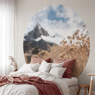 Fototapete Landschaft - Der Weg zum Gipfel - Iqbal - Rund - Selbstklebend/Vlies 