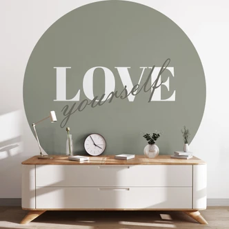 Papier peint photo rond Love yourself - papier peint intissé/papier peint intissé autocollant 