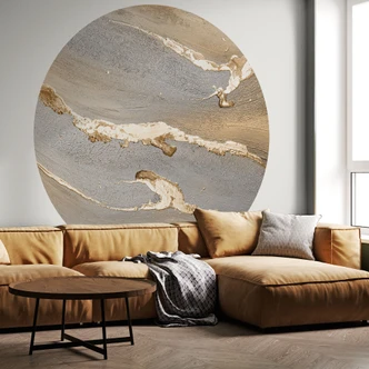 Papier peint photo rond Sable doré - Purina-Purite - papier peint intissé/papier peint intissé autocollant 