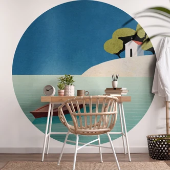 Fototapete Siesta im Sommer - Rivers - Rund - Selbstklebend/Vlies 