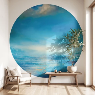Fotobehang in blauw - Schmucker - Rond - Zelfklevend/niet-geweven 