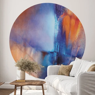 Fototapete Kontrast aus Eis und Glut - Schmucker - Rund - Selbstklebend/Vlies 