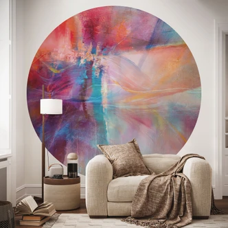 Fototapet Mjuk färg dimma i rörelse - Schmucker - Rund - Självhäftande/non-woven 