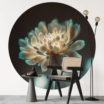 Wall Mural Glowing Flower Heart - Treechild - Round - Self-adhesive/non-woven 