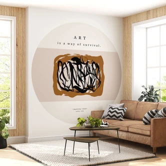 Fototapete Schwarze Pinselstriche - Imagine Yoko - Treechild - Rund - Selbstklebend/Vlies 