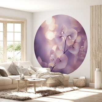 Wall Mural Delicate Orchid in Purple | Romantic Floral Wallpaper - Treechild - Round - self-adhesive/non-woven 