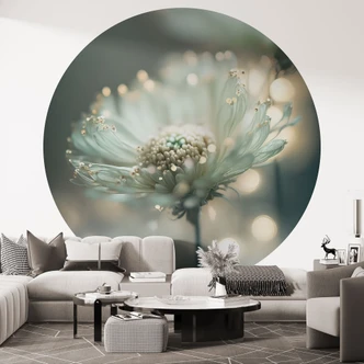 Wall Mural Delicate sparkle of flowers - Treechild - Round - Self-adhesive/non-woven 