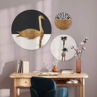 Wandcirkel Set Kubistika - Gouden Zomer (3-delig) 