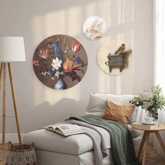 Tableau sur alu-Dibond rond Nature (set 3 pièces) 