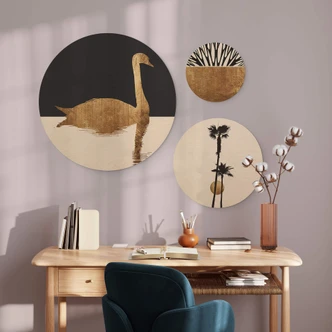 Wandcirkel Set Hout Kubistika - Gouden Zomer 