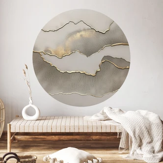 Wallsticker Abstrakt landskap med metalliska färger - Alma - Rund 