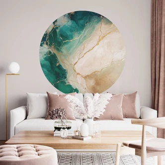 Wallsticker Havets elegans - Gyllene strömmar - Alpenglow Workshop - Rund 