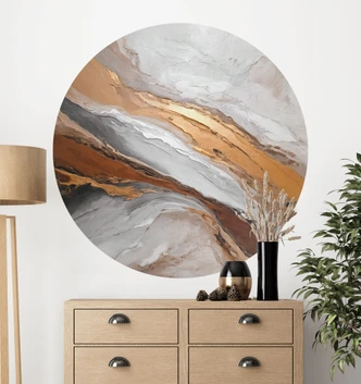 Sticker mural ciel et terre aux couleurs fluides - Alpenglow Workshop - Rond 