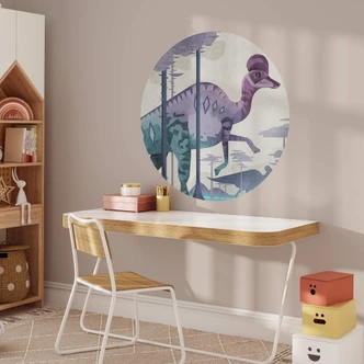 Corythosaurus Wallsticker - Brun - Rund 