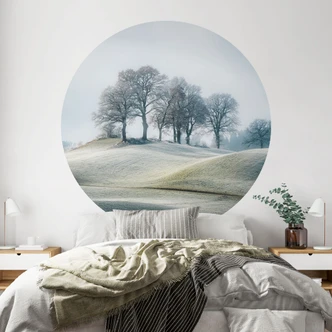 Vinilo decorativo paisaje montañoso escarchado - Eisenmann - Redondo 