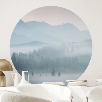Wandtattoo Neblige Waldlandschaft im Herbst - Eisenmann - Rund 