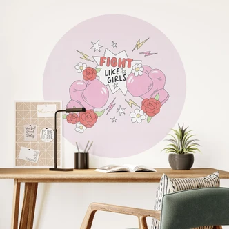 Fight Like Girls - Naklejka na ścianę Feminist Power 