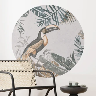 Muursticker Tropisch bos met toekan - Haase Muursticker Tropisch bos met toekan - Haase