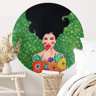 Wandtattoo Der rote Apfel Rund - Hülya 