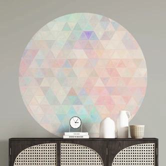 Muursticker Kleurrijke mozaïek driehoeken - Jaszke 