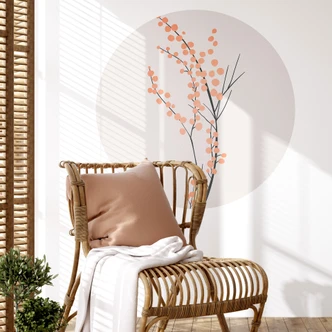 Wandtattoo Pfirsichfarbene Kirschblüten - Kubistika - Rund 