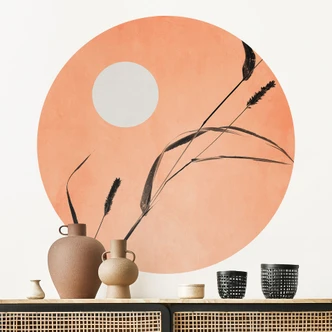 Wall Sticker  Siv i ferskenfarvet solskin - Kubistika 