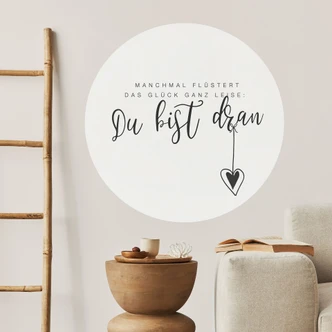 Wandtattoo Manchmal flüstert das Glück ganz leise - Rund 