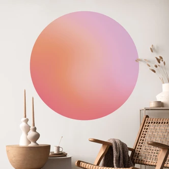 Vinilo decorativo Ombre - Crepúsculo colorido - Redondo 