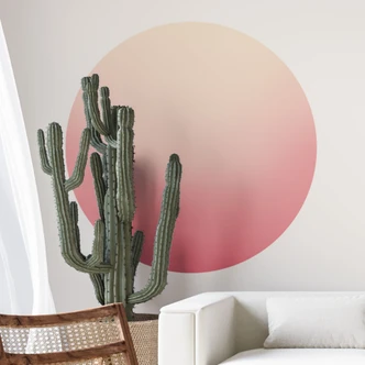 Vinilo decorativo Ombre - Sol rosa - Redondo 