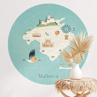 Wandtattoo Karte von Mallorca Rund - Rivers Wandtattoo Karte von Mallorca Rund - Rivers