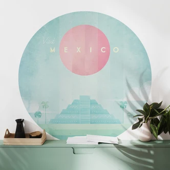 Wandtattoo Tempel von Kukulcán in Chichén Itzá - Rivers - Rund Wandtattoo Tempel von Kukulcán in Chichén Itzá - Rivers - Rund