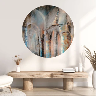 Sticker mural vol à travers les arcades - Schmucker - Rond 