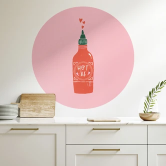 Naklejka na ścianę z ostrym sosem chili - Simmonds - Round 