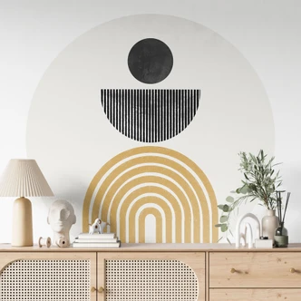 Wall Sticker Abstrakt komposition med cirkel og halvbue - The Miuus Studio 