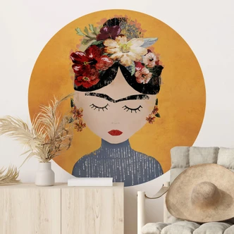 Wandtattoo Treechild - Blumige Frida - Rund 