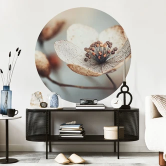 Bloemen Muursticker Boho gedroogde bloemen macro - Treechild - Rond 