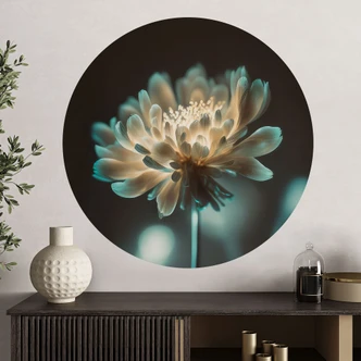 Blomma Wallsticker Lysande blomma hjärta - Treechild - Rund 