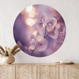 Muursticker met orchideeën in paars - Treechild - Rond 