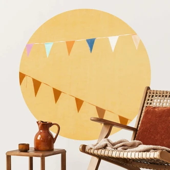 Wandtattoo Mexikanische Flaggen Rund - Zwart 